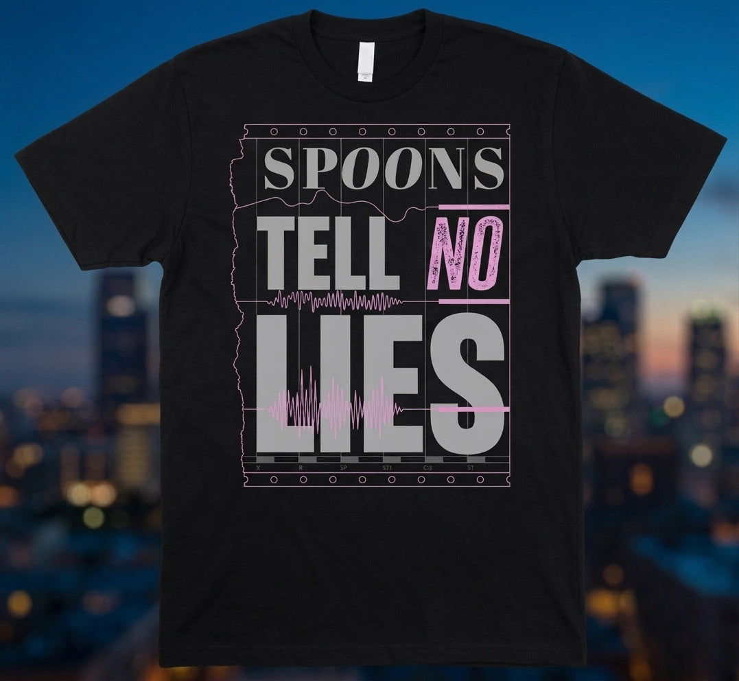 Spoons – "Tell No Lies" Unisex Black T-Shirt