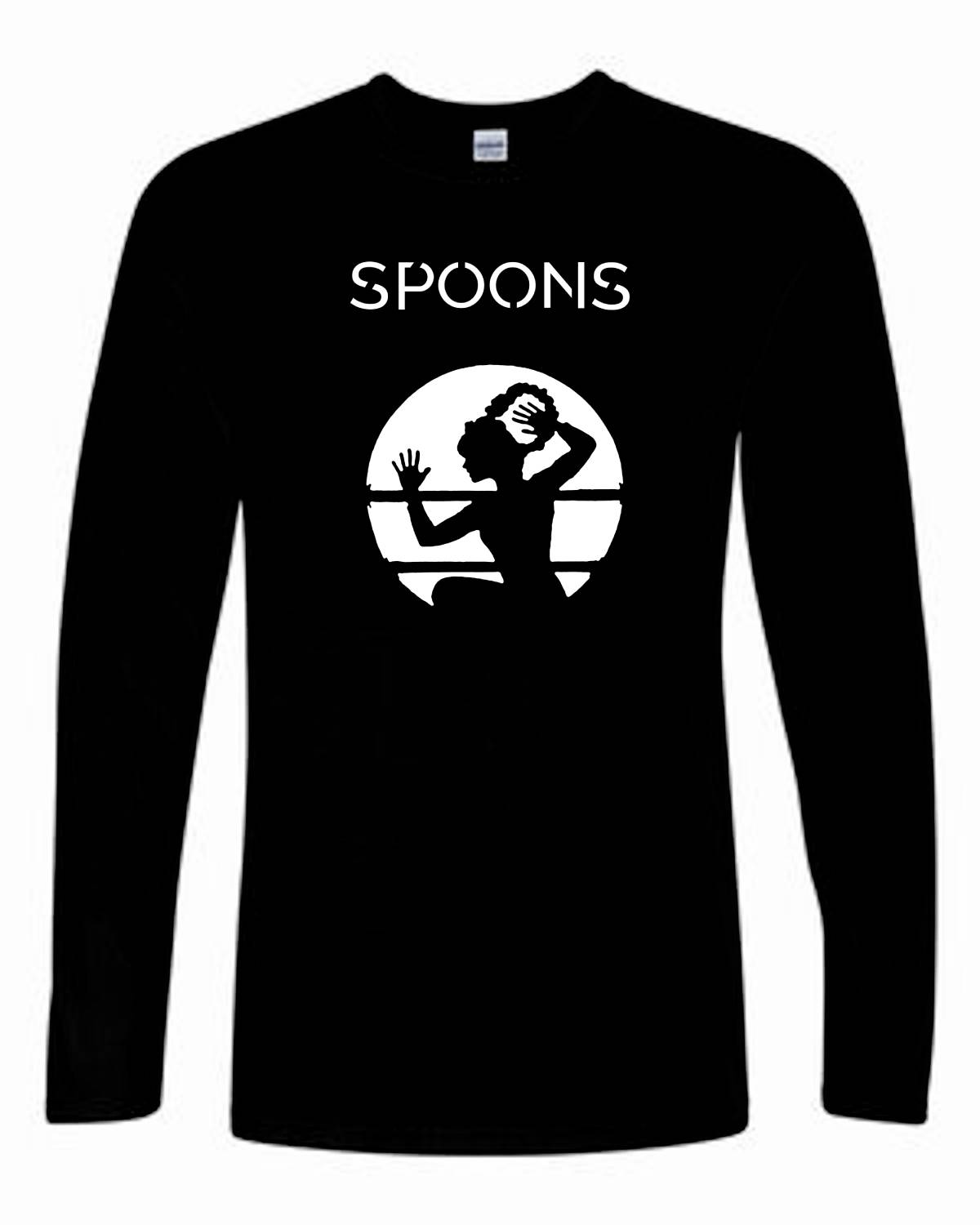 Spoons – White Logo Long Sleeve Black T-Shirt (Sale)